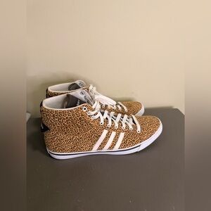 Women’s Adidas Neo BBPark Leopard Print Mid Sneakers